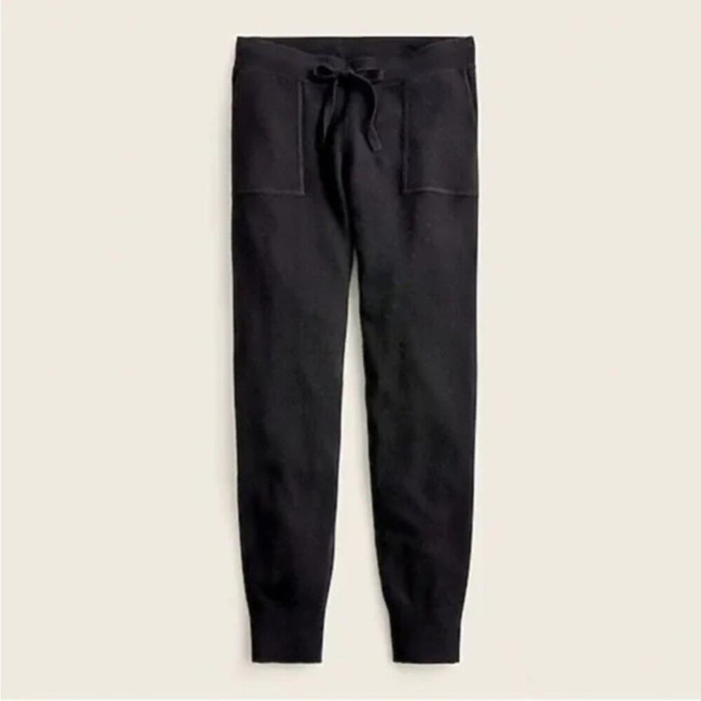 J. Crew Jogger Pant Cotton-Cashmere black size XL NWT chic comfy cozy lounge 90s